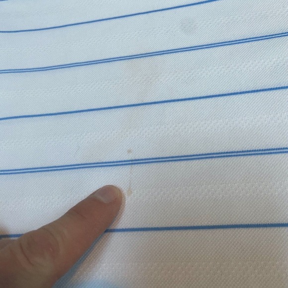 Nike Polo Shirt Mens XXL Standard Fit Dri-FIT Blue Striped Golf JANUS embroidery - Picture 4 of 9